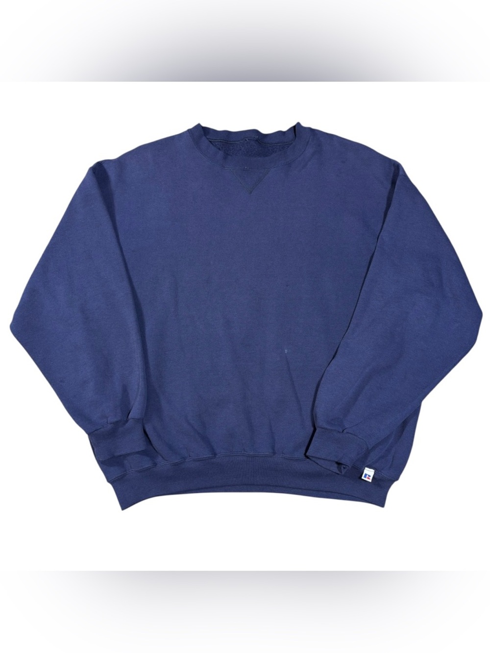 Vintage 90s Russell Athletic Navy Blue Blank Crewneck Sweatshirt Made In USA XXL